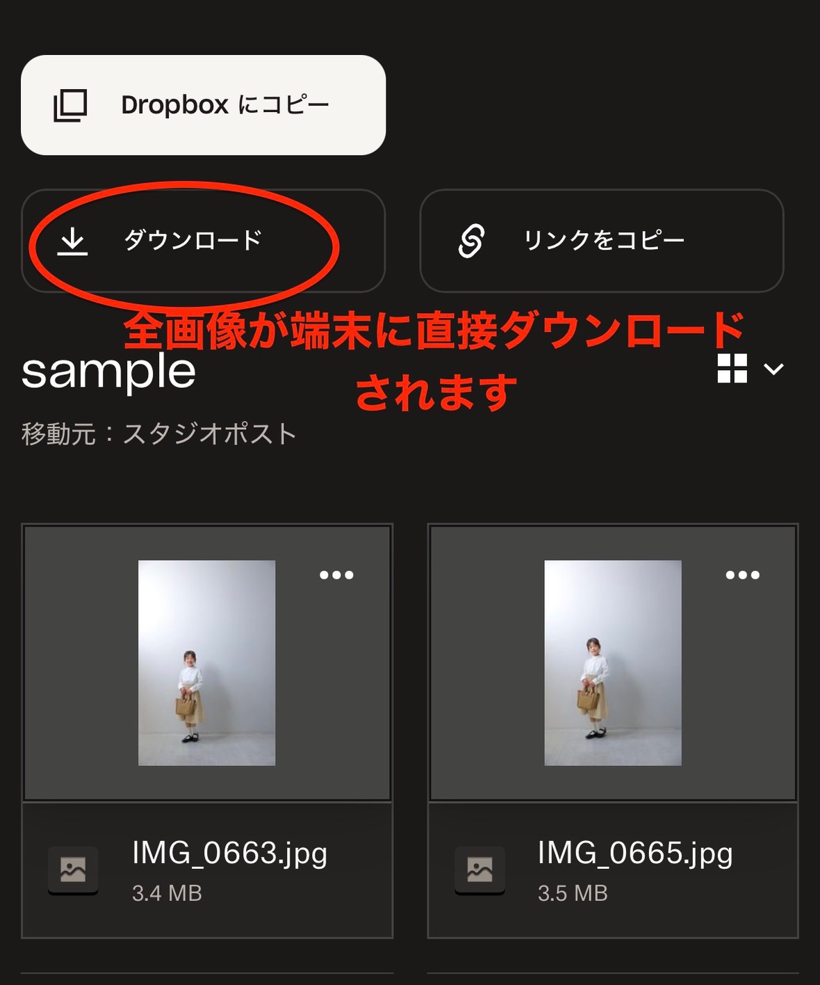 【スタジオポスト/クラウドサービス】画像ダウンロード方法について_2